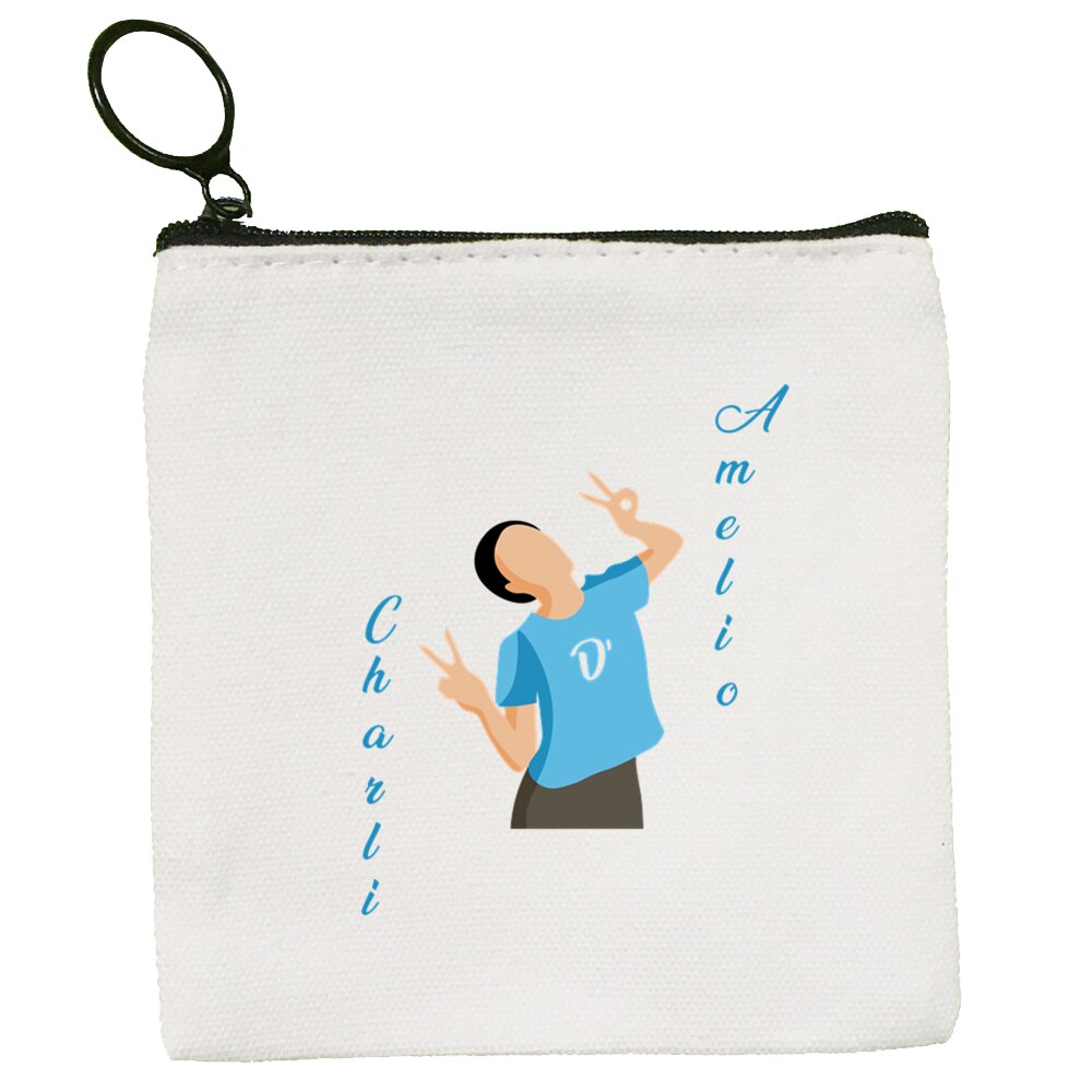 Ice Coffee Splatter Charli Damelio Korean Style Cartoon Printed Canvas Bag Canvas Simple and Fashionable Storage Bag