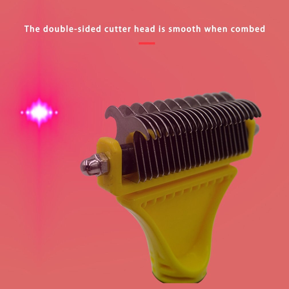 Pet Double-sided Comb Stainless Steel Open Knot Comb Hair Removal Brush Double-edged Double Hook Comb