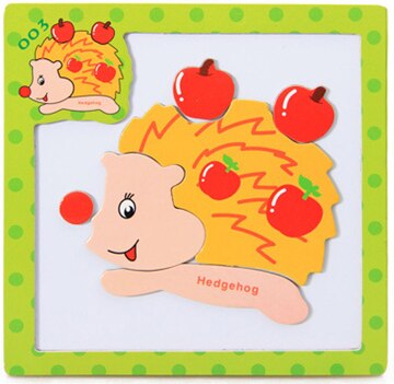 Kids Cartoon Animal Magnetic 3d Puzzles Wooden Toys Children Wood Educational jigsaw Baby Drawing Board Blackboard Toddler: black