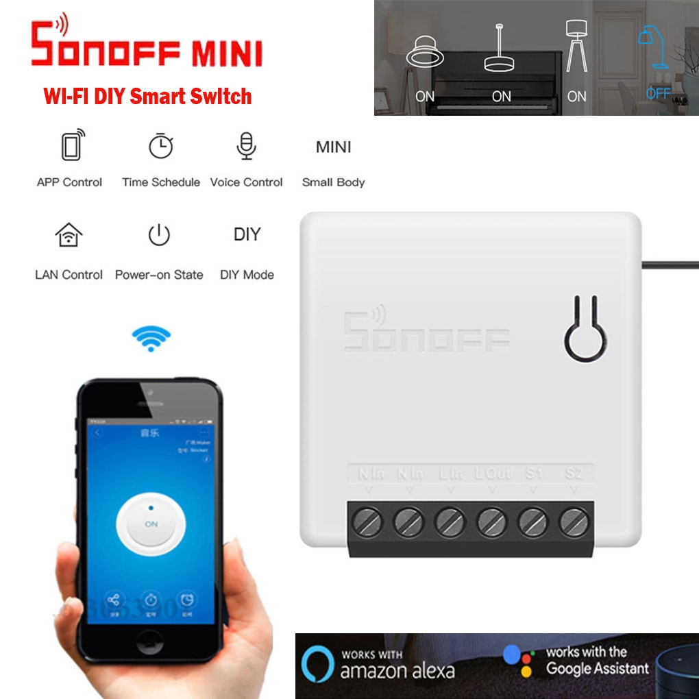 Sonoff Home Appliance Light Lamp Wifi Switch Mini DIY Smart Switch Small Size Remote Control
