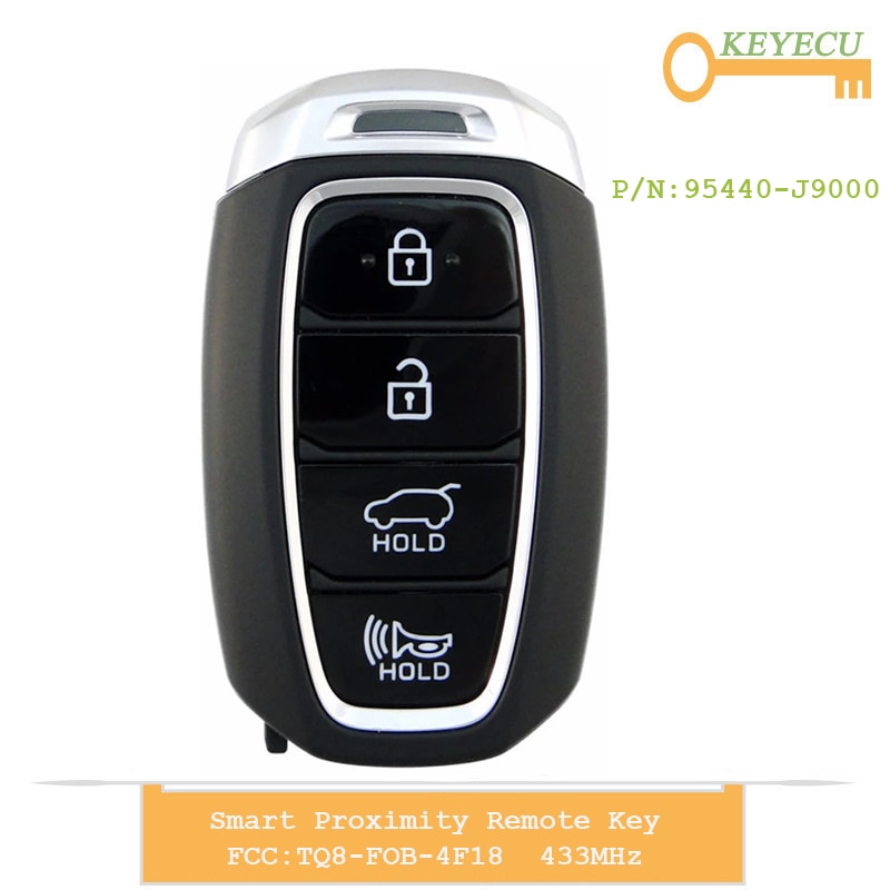 KEYECU Smart Remote Control Car Key Fob 4 Button 433MHz for Hyundai Kona P/N: 95440-J9000 FCC ID: TQ8-FOB-4F18