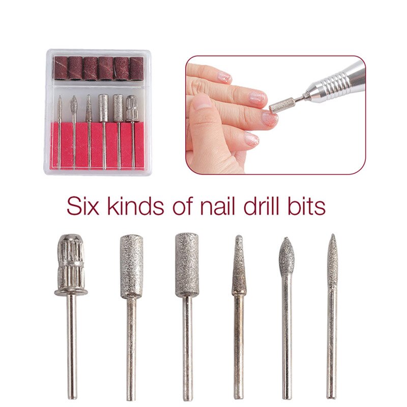 Electric nail drill 35000 RPM manicure machine equipment for pedicure pedicure nail file tool drill bit polishing tool set