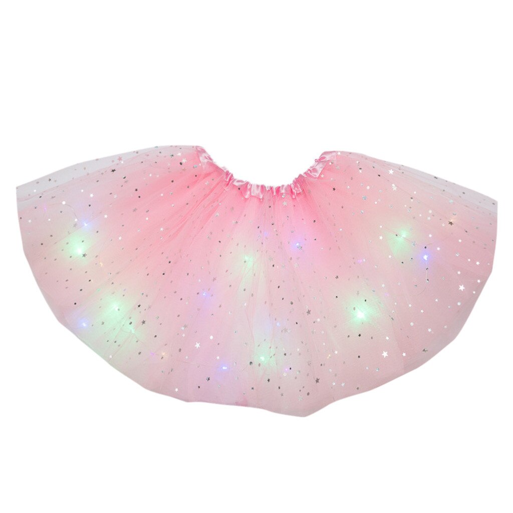 Pasgeboren Kids Meisjes Baby Sequin Tutu Rok Led Light Up Pettiskirt Ballet Kleding Baby Meisjes Kleding Meisjes Jurk Korte Rok: PK