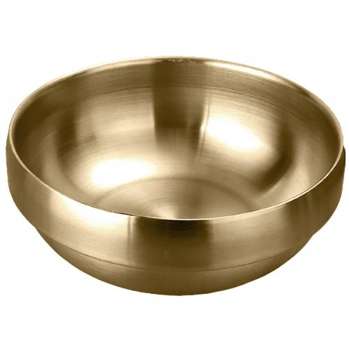 Rvs Warmte Geïsoleerde Ronde Rijst Soepkom Keuken Eetkamer Servies: Golden / 10cm