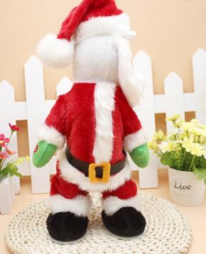 Jul elektriska jultomten leksaker dynamisk skakande musik elektrisk docka leksaker juldekorationer