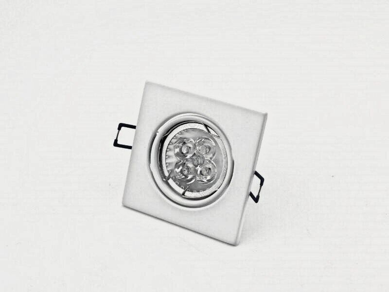 Square Recessed LED Ceiling Light Adjustable Frame for MR16 GU10 Bulb White Fixture Housing