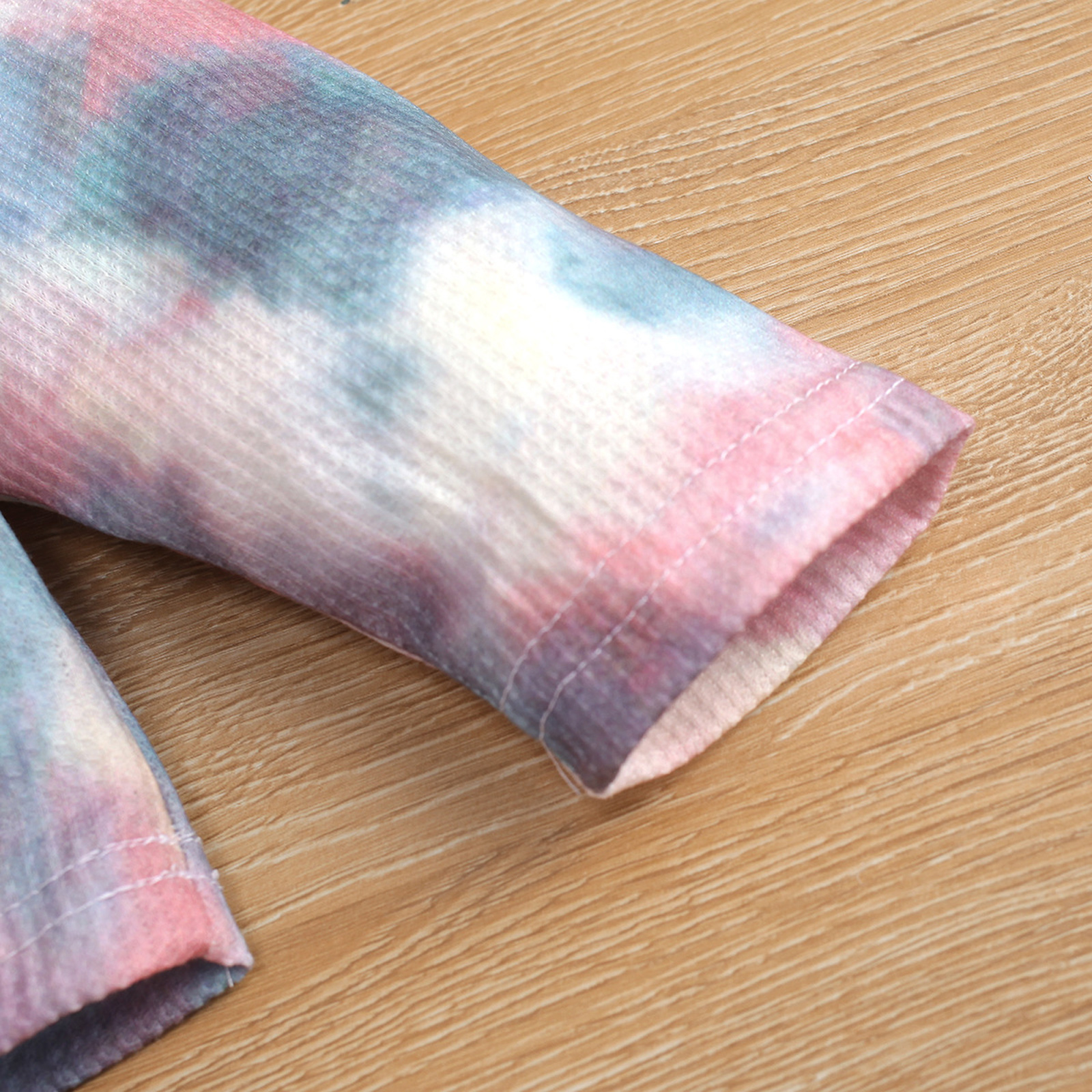 Girls Casual Sports Outfit Tracksuits Dance Workout Suit Kids Sportswear Long Sleeves Tie Dye Print Tops and Shorts Sets