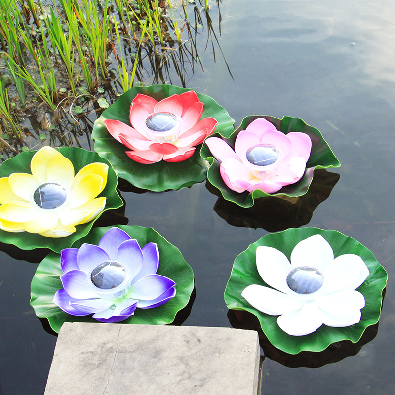 Solar Schwimmende Lotus Licht Wasserdichte LED Nachtlicht Festliche Wunsch Lampe Für Teich Pool Garten Aquarium Dekoration Lieferungen