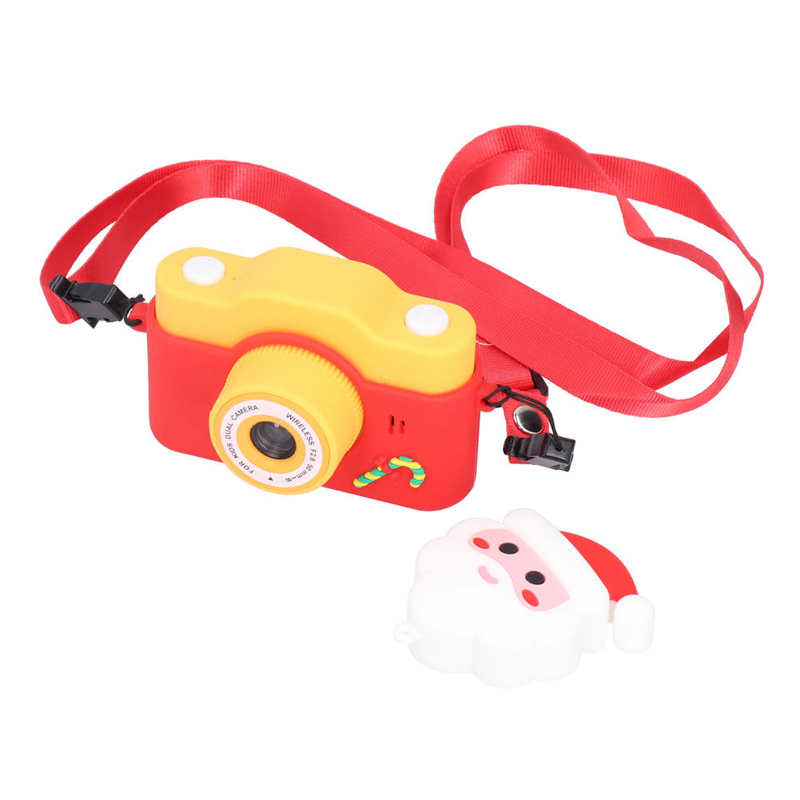 Kids Camera Santa Claus Video Dual Camera Music Cartoon USB Rechargeable Camera Christmas: Yellow