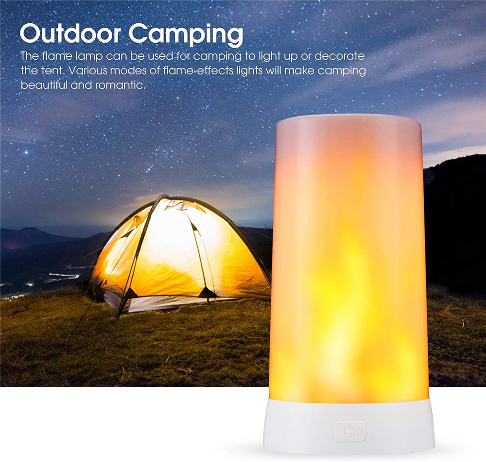 USB oplaadbare LED-vlamlamp Gesimuleerd vlameffectlicht Realistisch vuur Sfeerlicht Binnendecoratie 4 verlichtingsmodi