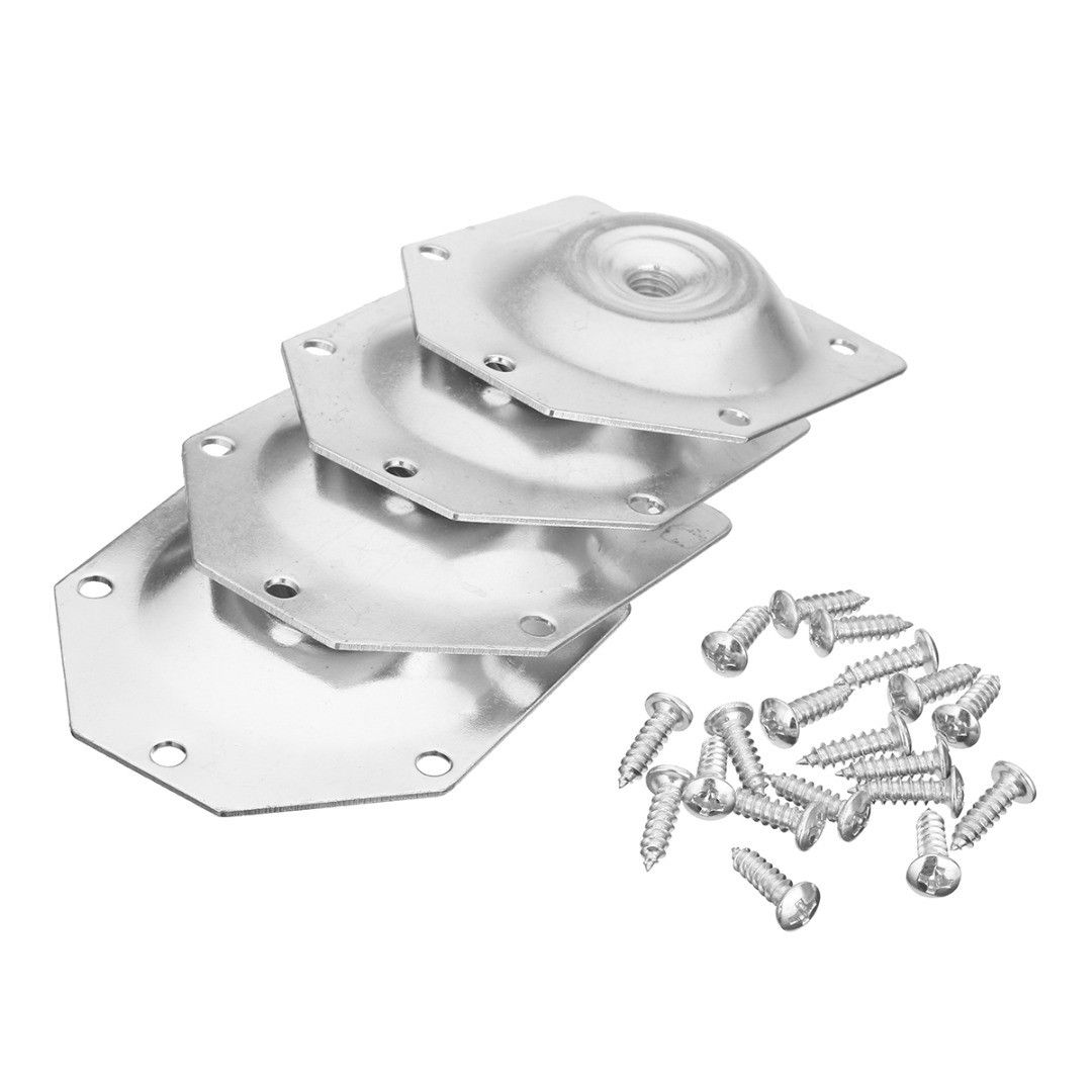 4pcs Furniture Angled Legs Fixing Attachment Plates Mounting Bracket for Eccentric Wheel Table Sofa Feet Support Hardware