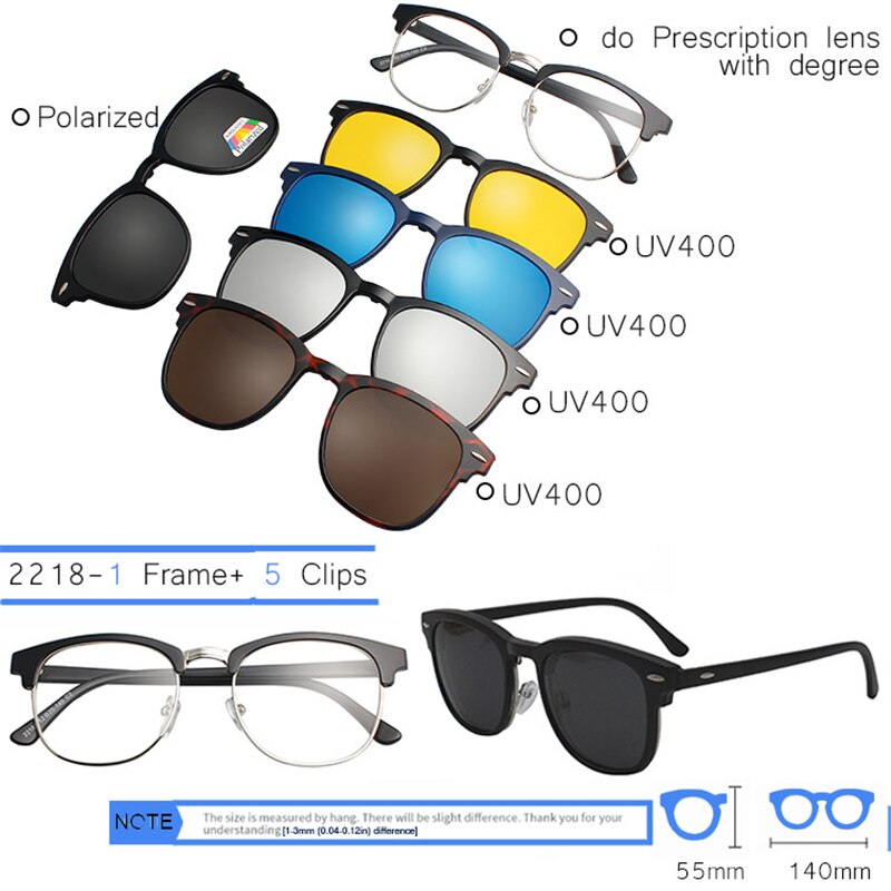 IVSTA 3 in 1 Clip Auf Sonnenbrille Männer Polarisierte Magnet Gläser Magnetische Clips Rezept Optischen Rahmen Spektakel Frauen Lesen: 2218-5PCS
