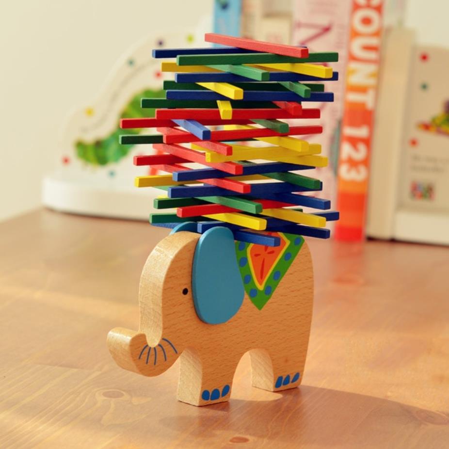 Houten Puzzel Speelgoed Puzzel Speelgoed Kids Balance Game Bars Domino Game Elephent/Camel Balance Jenga Interactieve