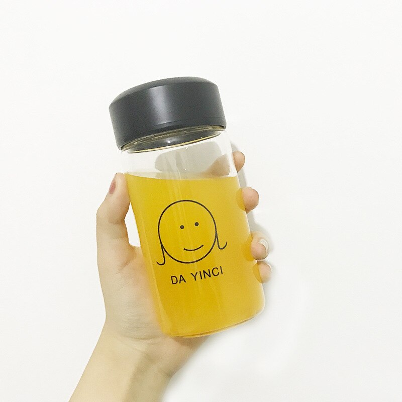 Söta uttryck glasögon kopp män och kvinnors kompakta kontor transparent enkla par hand glas kopp: Flätade barn
