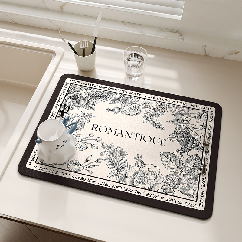 Super Absorbent Kitchen Dish Drying Mat Coffee Maker Mats Drain Pad Tableware Draining Pad Quick Dry Rug Dinnerware Placemat: 75x40cm / Yellow