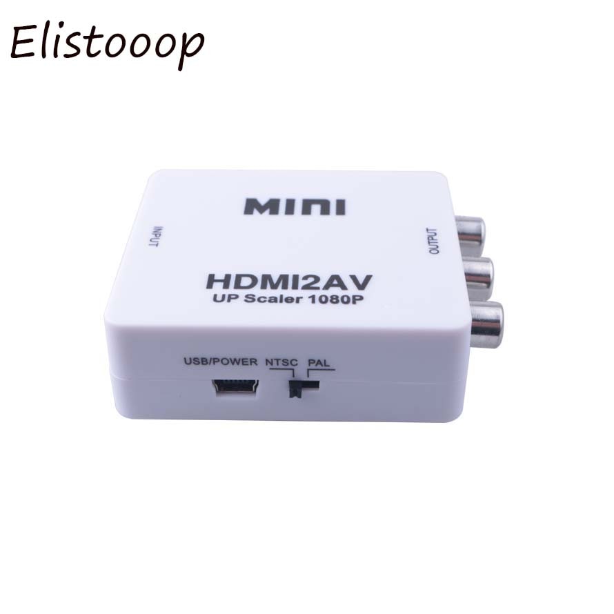 Mini HDMI NAAR AV Scaler Adapter HD Video Converter HDMI naar RCA AV/CVSB L/R Video 1080P HDMI2AV Ondersteuning NTSC PAL