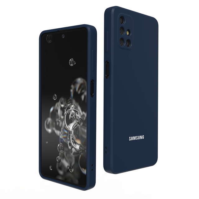 Per Samsung Galaxy M51 custodia protettiva in Silicone liquido morbido accendino setoso ultrasottile antiurto per telefono: Dark Blue