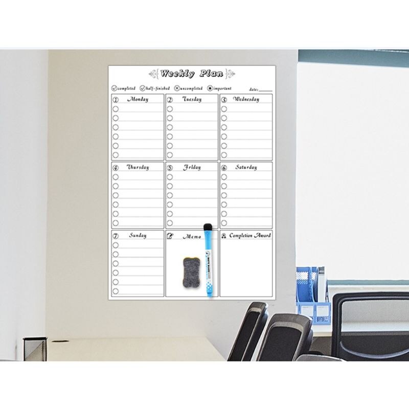 A3 Magnetic Weekly Planner Whiteboard Fridge Magnet Erasable Flexible Message Board
