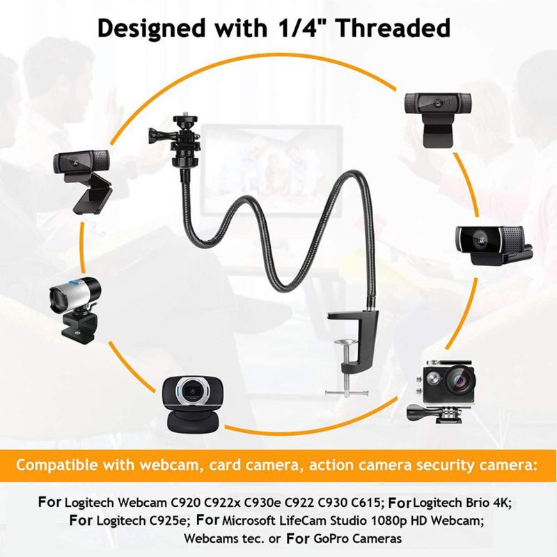 Camera Bracket for Webcam Brio 4K C925e C922x C922 C930e C930 C920 with Desk Jaw XXUC