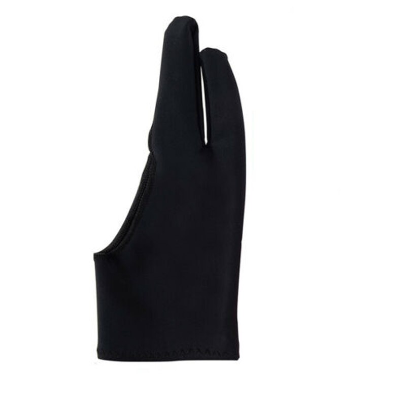 Guante de dibujo para artistas de talla libre, color negro, para cualquier dibujo gráfico, 2 dedos, antisuciedad, para la creación de mano derecha e izquierda 1 unidad
