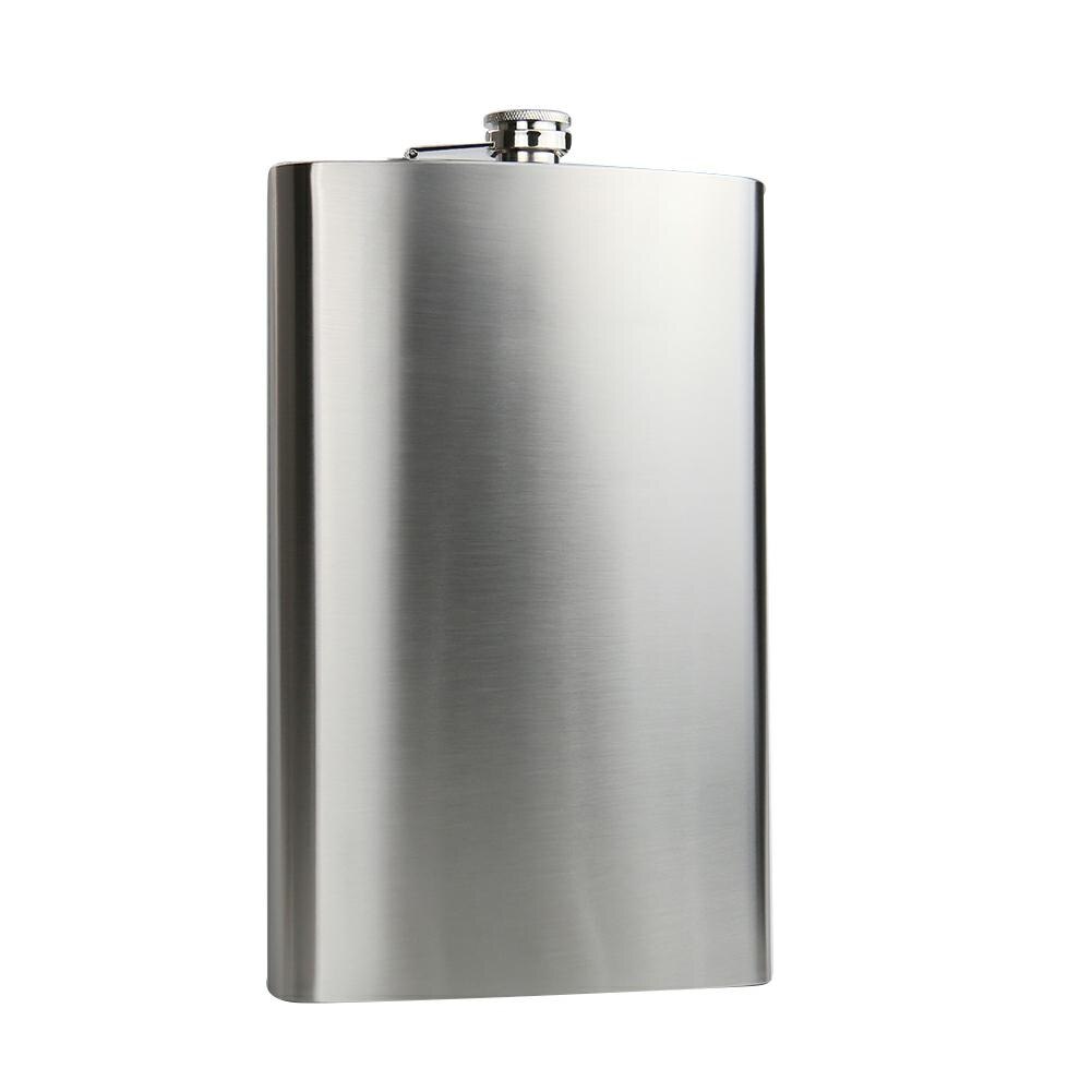 64 OZ Large Thick Stainless Steel Hip Flask Outdoor Portable Flat Wine Bottle Men&#39;s Utensils Leather Case Camping Accessory 1.8L