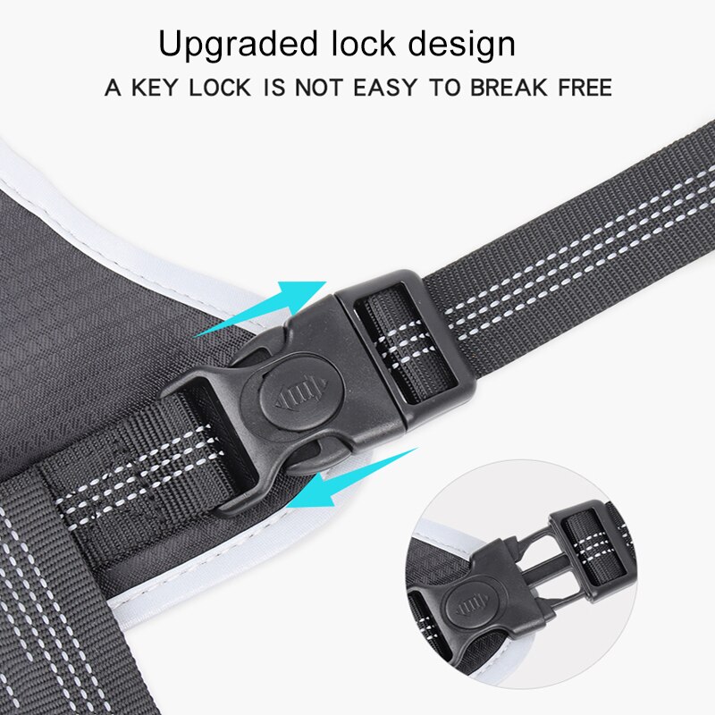 No Pull Breathable Large Dog Harness Reflective Adjustable Pet Dogs Harness Vest for Medium Big Dog Running Training Harnesses