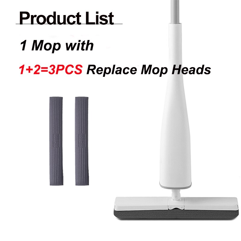 Eyliden Self-Wringen Mop Vlakmop Met Vervangen Pva Spons Mop Heads Gratis Hand Vloer Wassen Mop Voor Slaapkamer floor Cleaning Tool: 1 MOP 3 PCS