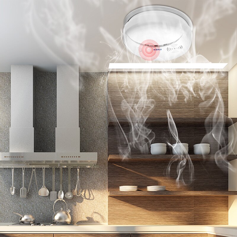 KERUI – détecteur de fumée sans fil, capteur d'alarme incendie pour la sécurité de la maison et de la cuisine, wi-fi, GSM, G18 W18 W20, 433MHZ, 3 pièces/lot