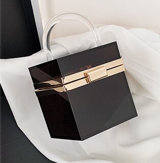 Herbst Und Winter Neue Transparente Handtasche Neue Handtasche Kupplung Partei Abendessen Tasche: Schwarz