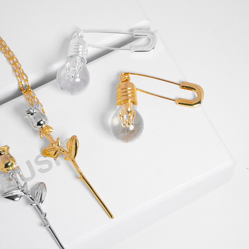 Edy 21SS S925 Ambush Gloeilamp Pin Oorbel Collection Metalen Logo Stud Oorbellen Voor Vrouwen Meisjes Partij Sieraden
