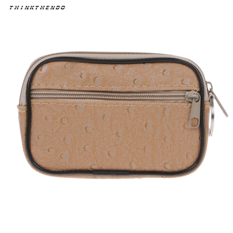 Thinkthendo myke menn kvinner minikort myntveske unisex liten nøkkelholder zip change wallet bag veske