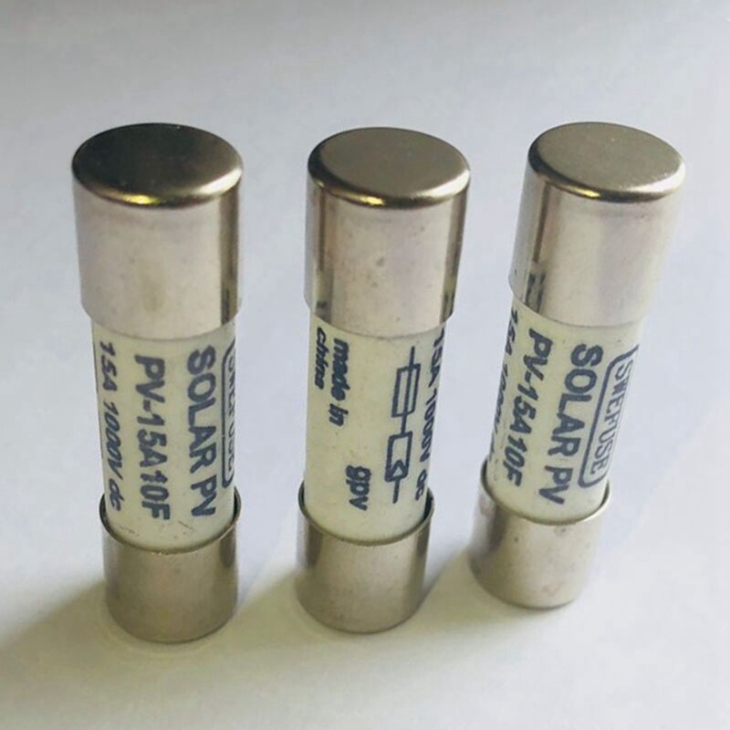 20 Pcs 1000 Vdc Zekering Solar Pv Explosieveilige Zekering Zilveren 10A & 12A