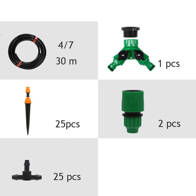 Automatic Mini-home Drip Irrigation Kit system With Smart Controller Sprinkler, Bonsai, Garden, Courtyard Lawn: 30M