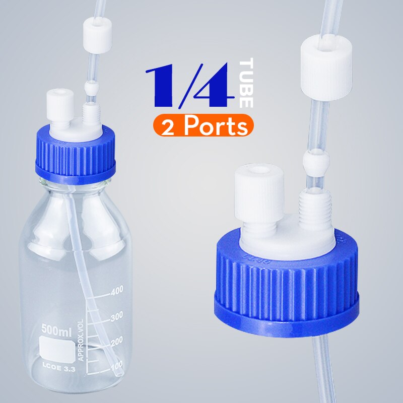 Gl45 porøs hætte spiralhætte, væskekromatografi, affaldshætte 8/1 4/1 reagensflaske, væskeudgangshætte: 1-4 rør 2 port
