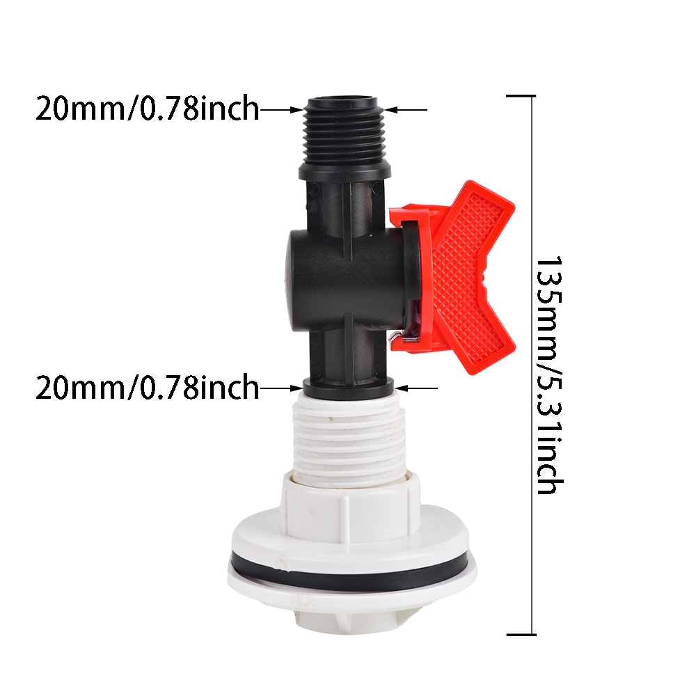 PVC Bulkhead Fitting Water Tank Replacement Spigot Drainage Faucet Connector for Rain Barrels Aquariums Ponds: Gold