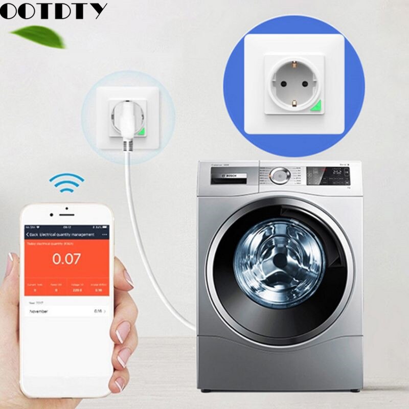 Smart WiFi Wall Socket Intelligent Remote Control EU 16A Wall Outlet Hands-free Voice Control Scheduled Timing Setting