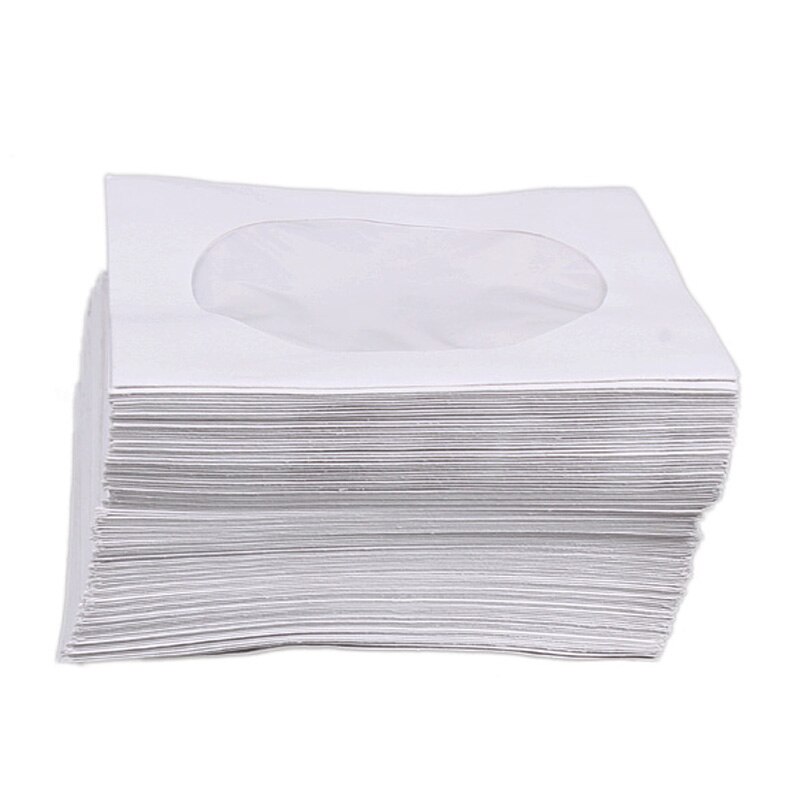 Lote de 95 unidades de Mini bolsa protectora para CD, bolsa de papel blanca organizadora, Mini bolsa protectora para discos de CD y DVD, funda protectora para sobres con solapa