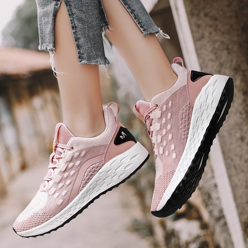 Løbesko kvinde spring mesh sportssko lette gymnastiksko sommer indendørs lejligheder sneakers hvide sko