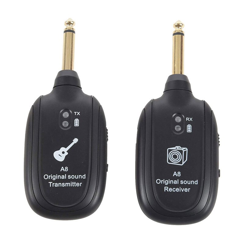 Système émetteur et récepteur de guitare sans fil A8, batterie intégrée, guitare sans fil UHF Rechargeable avec câble de chargement USB: Default Title