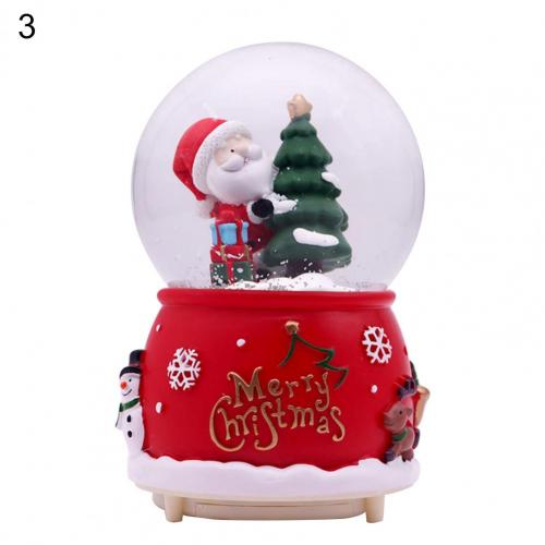 Santa Claus Snow Globe Miniature Snow Globe Display Fall Resistant Cute Christmas Music Snow Globe Ornament:  M 3