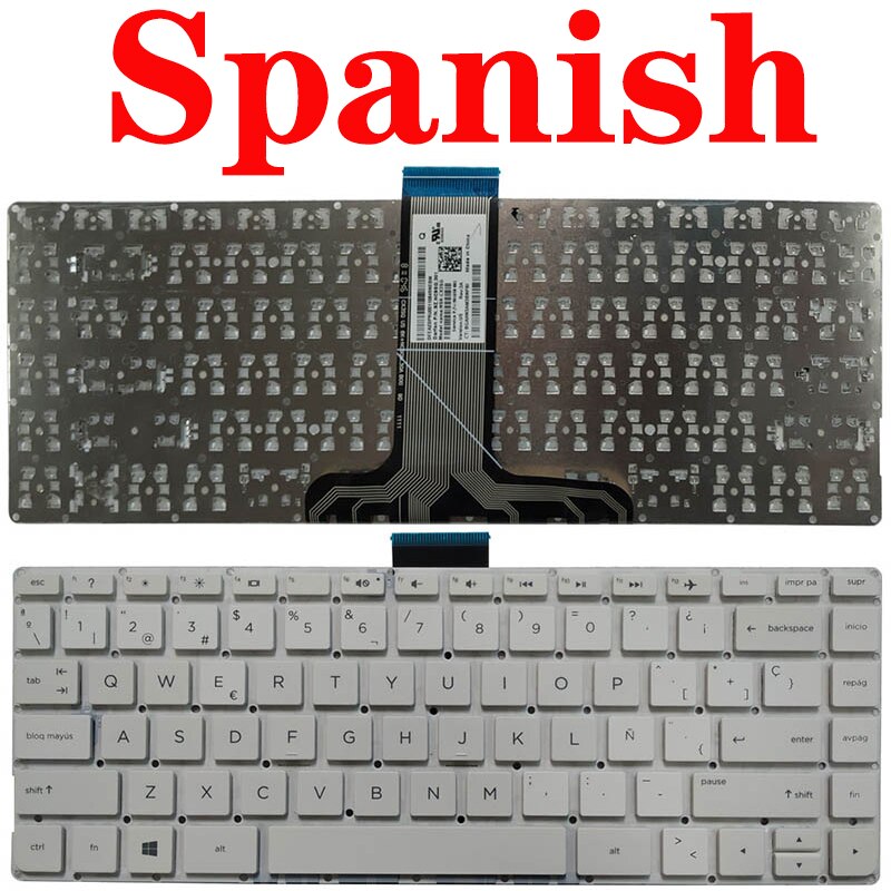 Clavier US/UK/SP/espagnol pour HP 14-CB/14-AX 14-ax000 14-ax100 TPN-Q183 901658-001 NSK-CX3SQ: Spanish