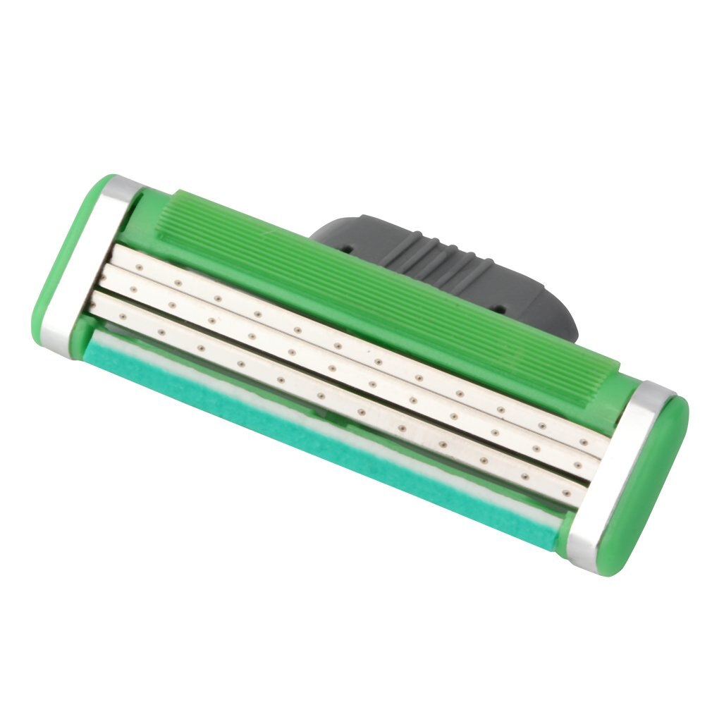 1Pc Razor Men'S Razor Standard 3-Layer Blade Green Head Razor Head 3-Layer Universal Razor Head
