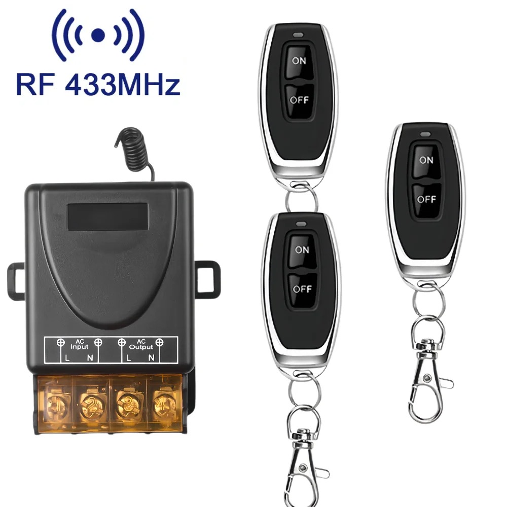 AC 110V 220V 30A Przekaźnik Bezprzewodowy RF Pilot zdalnego sterowania System RF 433Mhz Nadajnik On Off do podgrzewaczy wody Sufitowa lampa LED: YELLOW
