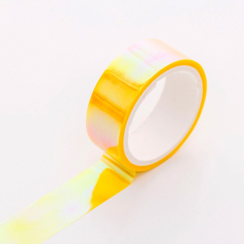 Cinta Washi dorada de 5m, cinta Washi de Color blanco/rosa/amarillo/rosa/azul/púrpura, herramientas de bricolaje Kawaii para álbumes de recortes, cinta adhesiva para diario hecha a mano