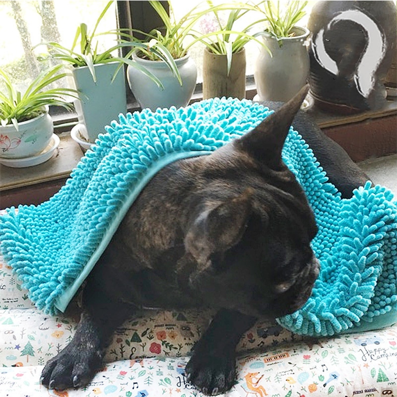 Chenilla absorbe agua toalla para mascotas súper absorbente pequeño baño para perros toallas suave Toalla de baño para gatos alfombrilla de microfibra para cachorros manta de perros