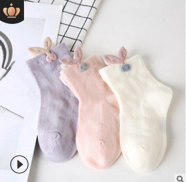 Une paire de bébé chaussettes infantile garçon fille dessin animé coton mignon chaussettes 3D dessin animé bouton chaussettes couleur bonbon couleur aléatoire: 2