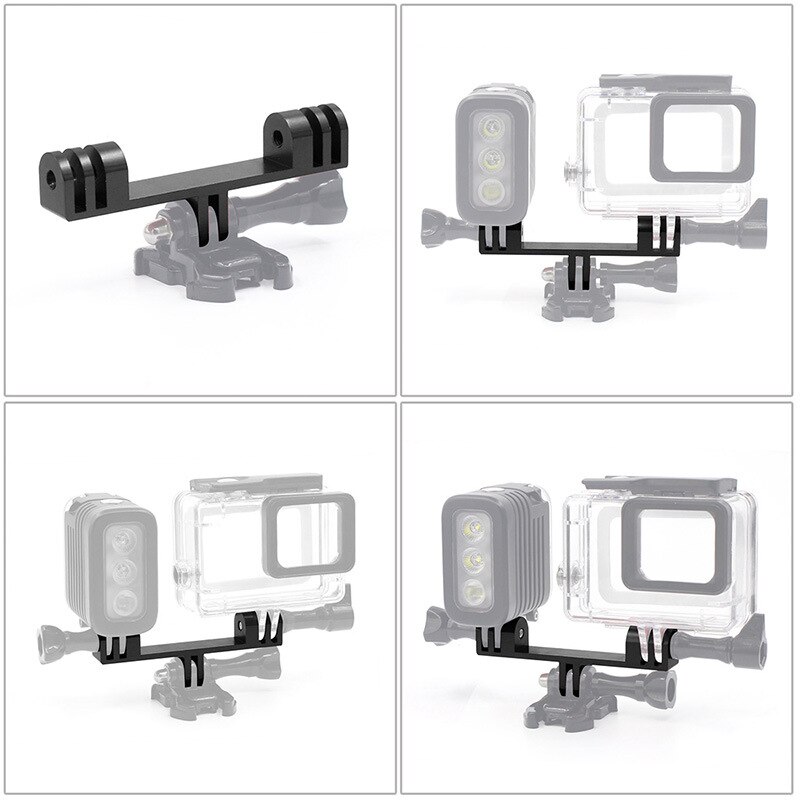 Dual Head Camera Holder Bracket Bridge 2 Mount Tripod Adapter Expansion for GoPro Hero 9 8 7 6 5 4 Yi for Osmo Action Accessory