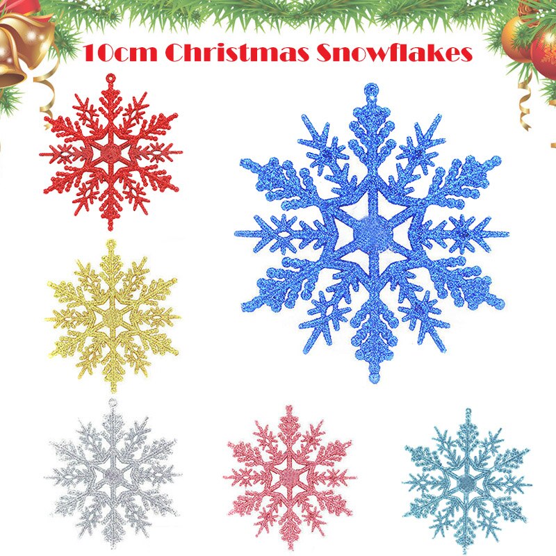 1 Set Glitter Snowflake Christmas Ornaments Xmas Tree Window Hanging Decoration AN88