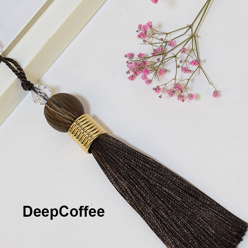 Pompon boule avec corde suspendue 10cm, 2 pièces/lot, garniture pompon à coudre en soie, décoration clé pour rideau, décoration de la maison: DeepCoffee