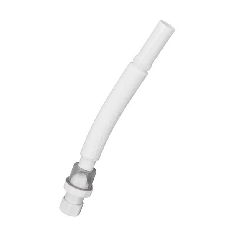 Sink Drain Pipe Laundry Drain Tube White Wash Basin Drain Hose with Securing Clip for Bathroom